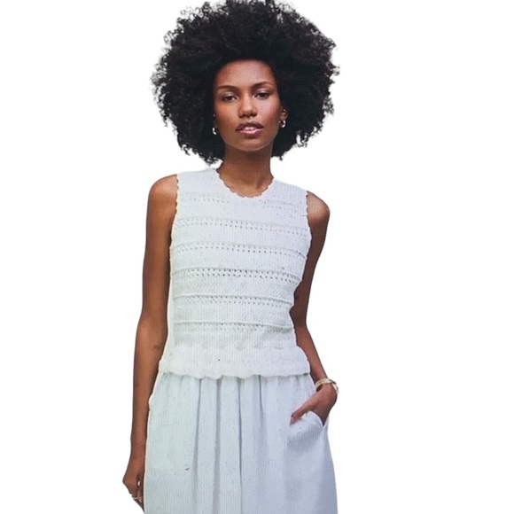 Banjanan Heather Cream Round Neck Crochet Cotton Pocket Maxi Dress Size XS - Picture 3 of 7